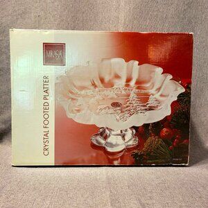 Mikasa Holiday Classics Crystal Footed Bon Bon 9" Platter SA 520-527